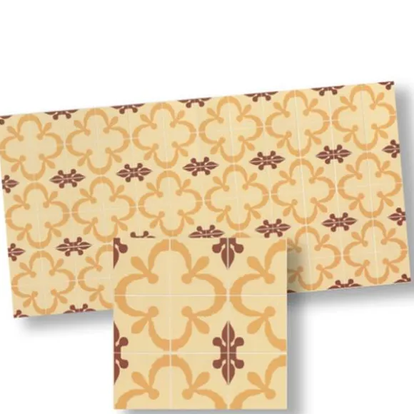 Dark Brown & Yellow Mosaic Dollhouse Floor Tile