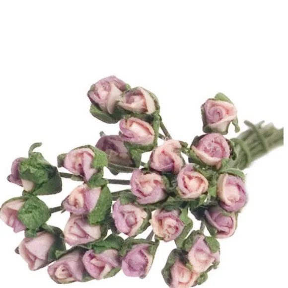 Dollhouse Miniature Lavender Rose Bud Stems