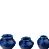 3 Dollhouse Miniature Blue Vases