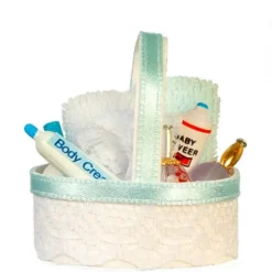 Dollhouse Miniature Blue Bath Accessory Basket