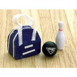 Dollhouse Miniature Bowling Bag, Ball & Pin