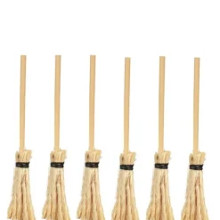 6 Dollhouse Miniature Brooms