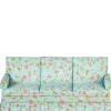 Dollhouse Miniature Brown Floral Sofa