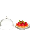 Dollhouse Miniature Cake Stand with Mixed Fruit Tart