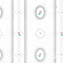 Dollhouse Miniature Cameo Stripe Wallpaper