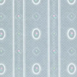 Dollhouse Miniature Cameo Blue Stripe Wallpaper