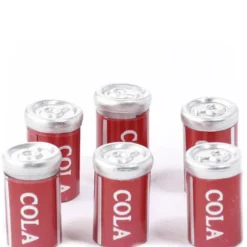 6 Dollhouse Miniature Cans of Cola