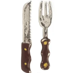 Dollhouse Miniature Carving Knife & Fork