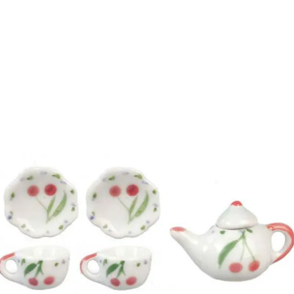 Dollhouse Miniature Cherry Tea Set