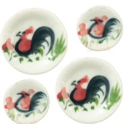 Dollhouse Miniature Chicken Ceramic Plates