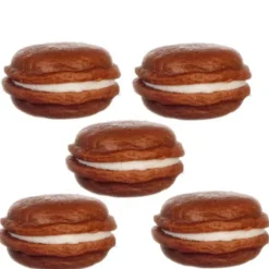 5 Dollhouse Miniature Chocolate Macarons