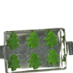 Dollhouse Miniature Christmas Tree Cookies on a Tray