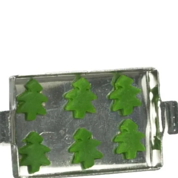 Dollhouse Miniature Christmas Tree Cookies on a Tray