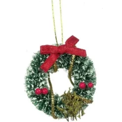 Dollhouse Miniature Christmas Wreath with Snow