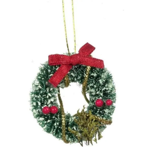 Dollhouse Miniature Christmas Wreath with Snow