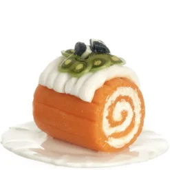 Dollhouse Miniature Cream Roll Cake