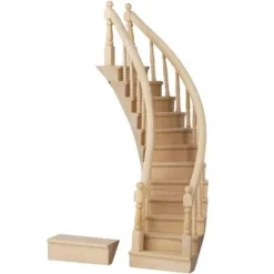 Dollhouse Miniature Curved Staircase (Right or Left Curving)
