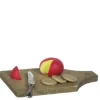 Dollhouse Miniature Cutting Board with Cheese