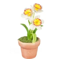 Dollhouse Miniature Daffodils in a Pot