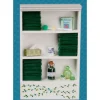 Dollhouse Miniature Dark Green Accented Bath Cabinet