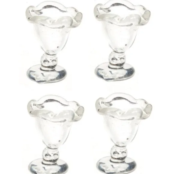 4 Dollhouse Miniature Dessert Dishes