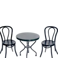 Dollhouse Miniature Dining Set with Marble Top Table