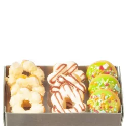 Dollhouse Miniature Donuts & Crullers in a Metal Tray