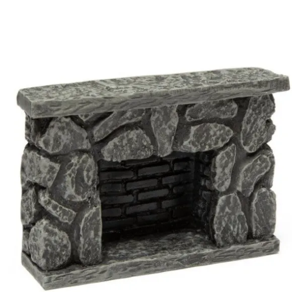 Dollhouse Miniature Fieldstone Fireplace