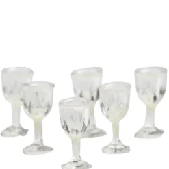 6 Dollhouse Miniature Filled Glasses