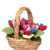 Dollhouse Miniature Floral Arrangement in a Basket