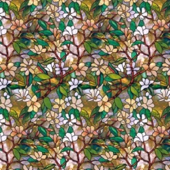 Dollhouse Miniature Floral Stained Glass Sheet