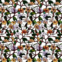 Dollhouse Miniature Floral Stained Glass Sheet