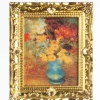 Dollhouse Miniature Flower Painting in Gold Frame