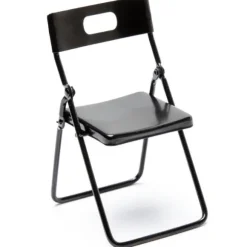 Dollhouse Miniature Folding Black Chair