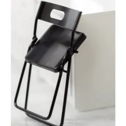 Dollhouse Miniature Folding Black Chair