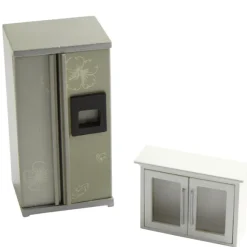 Dollhouse Miniature Fridge & Cabinet