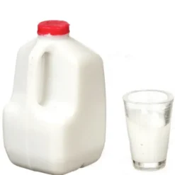 Dollhouse Miniature Gallon of Milk & Glass of Milk