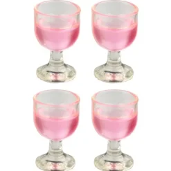 Dollhouse Miniature Glasses of Rose Wine