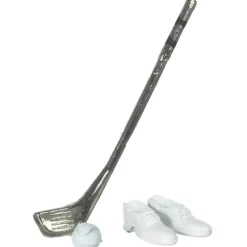Dollhouse Miniature Golf Club, Ball & Shoes