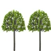 2 Dollhouse Miniature Green Trees
