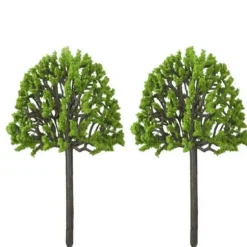 2 Dollhouse Miniature Green Trees