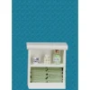 Dollhouse Miniature Green Accented Small Bath Cabinet