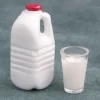 Dollhouse Miniature Half Gallon and Glass of Milk