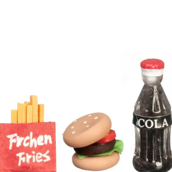 Dollhouse Miniature Hamburger, Fries & Cola