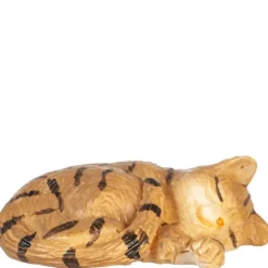 Dollhouse Miniature Laying Tabby Cat