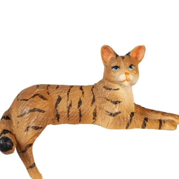 Dollhouse Miniature Laying Tabby Cat