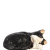 Dollhouse Miniature Laying Black & White Cat