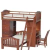 Dollhouse Miniature Loft Bunk Bed with Desk