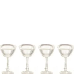 4 Dollhouse Miniature Martini Glasses