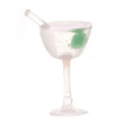 Dollhouse Miniature Martini Glass with Olive